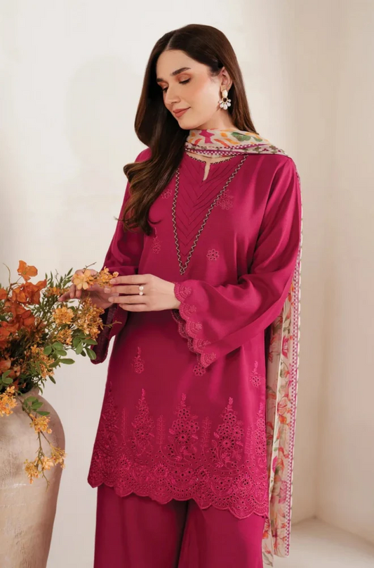 Shanzay - 3PC Lawn Embroidered Suit (Unstitched) -UPQS083