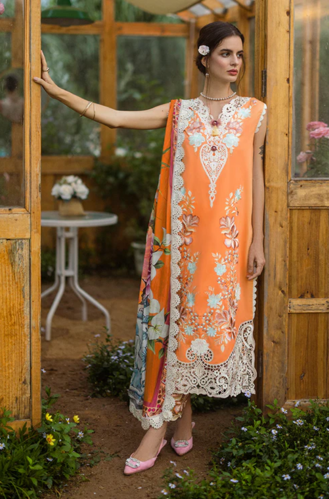 Mushq - 3PC Lawn Embroidered Suit( Unstitched) - UPFS0117
