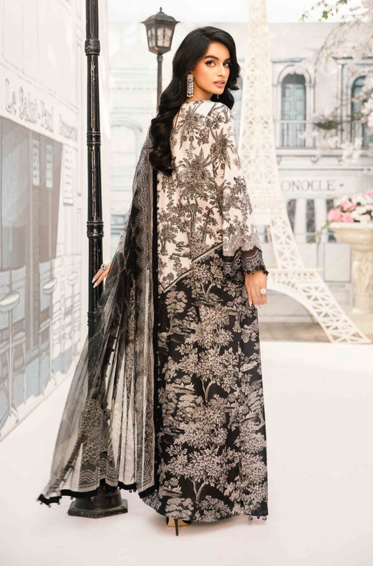 Maria B - 3PC Printed Banadora Lawn Suit (Unstitched) - UPHB0165