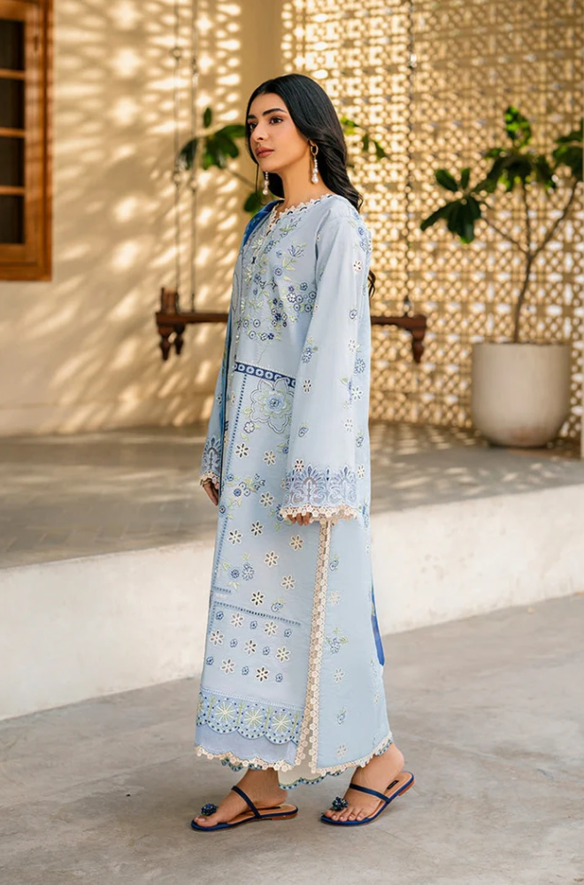 Roheenaz - 3PC Unstitched Dhanak Embroidered Suit - US100