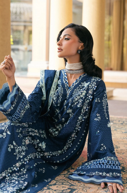 Elaf - 3PC Unstitched Lawn Embroidered Suit - UA258