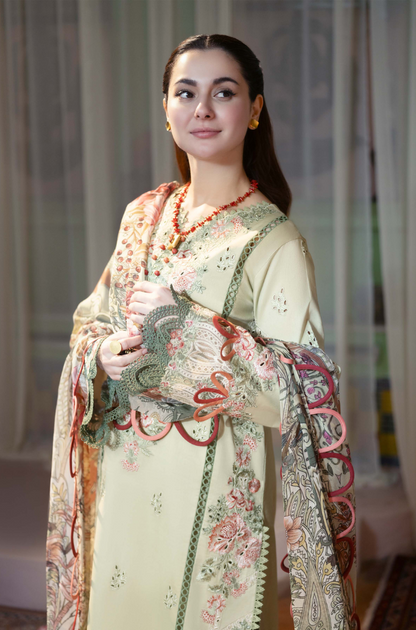 Jade  - 3PC Unstitched Dhanak Embroidered Suit - US141