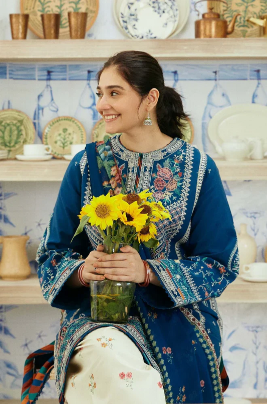 Coco By Zara Shahjahan - 3 Piece Lawn Embroidered Suit - UPA014