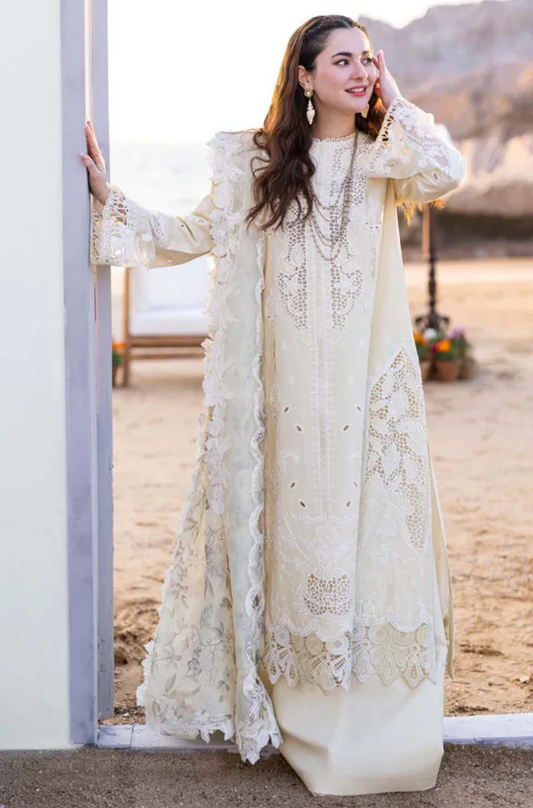 Qalamkar - 3PC Lawn ChickenKari Embroidered Suit (Unstitched) - UPFS088