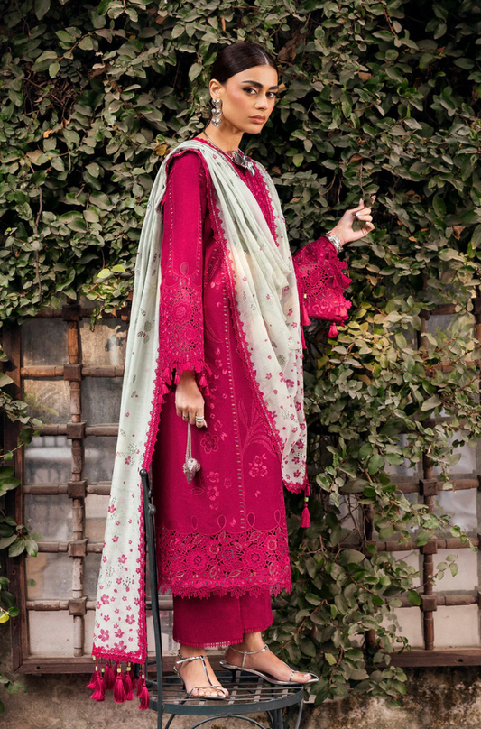 Jazmin - 3PC Unstitched Lawn Embroidered Suit - UA311