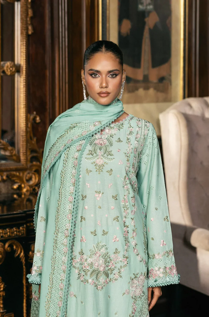 Elaf - 3PC Unstitched Lawn Embroidered Suit - UA244