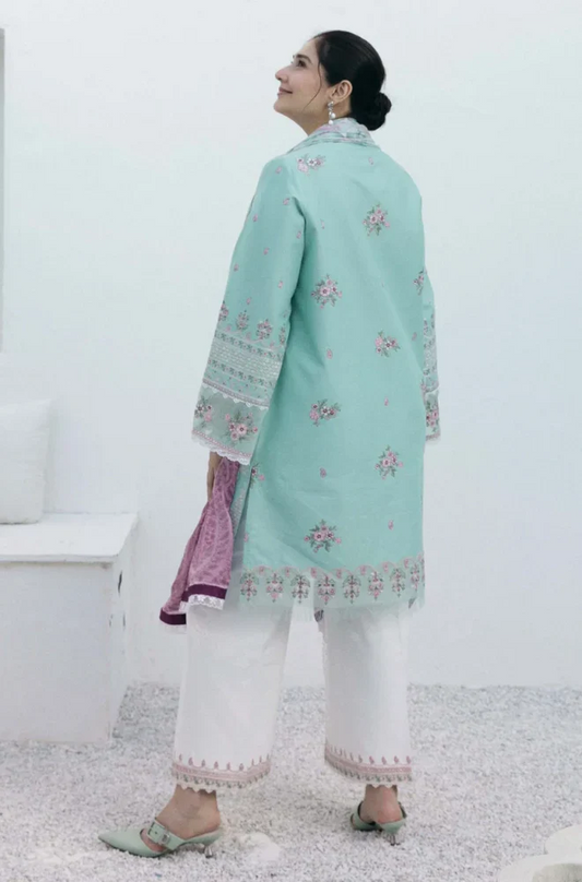 3 - Piece  Embroidered Lawn Shirt - UPA029