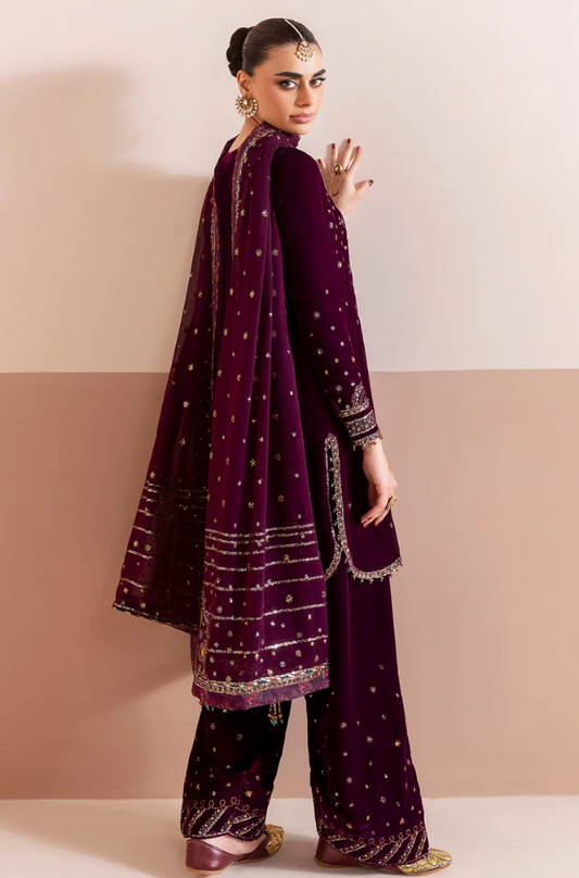Jazmin - 3PC Velvet Embroidered Suit (Unstitched) - UH220