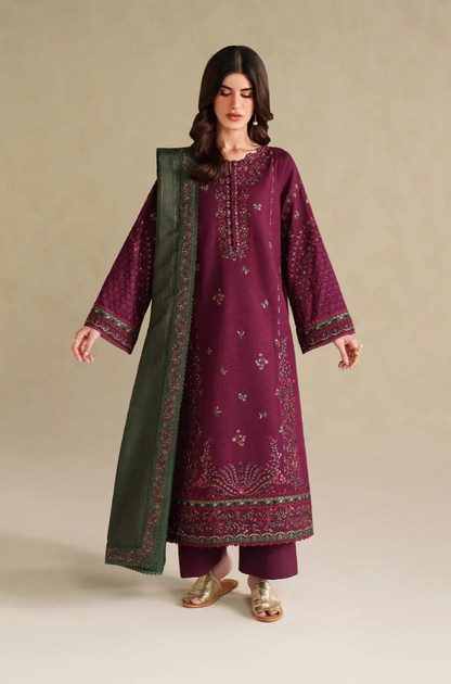 Iznik - 3PC Unstitched Lawn Embroidered Suit - UA299