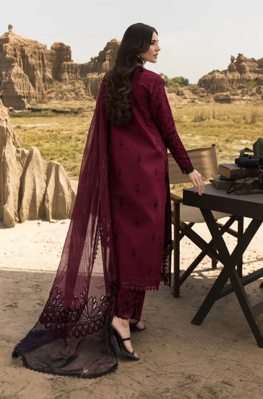 Rang Rasiya - 3PC Unstitched Lawn Embroidered Suit - UA262