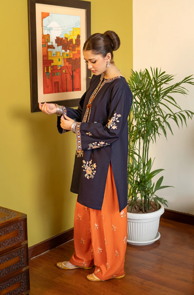 Urge - 2PC Dhanak Embroidered Suit (Unstitched) - UH327