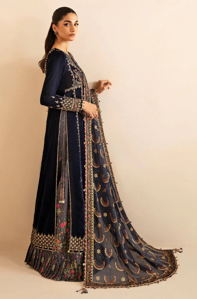 Jazmin - 3PC Velvet Embroidered Suit (Unstitched) - UH257