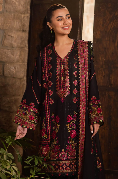 Zaha - 3PC Unstitched Dhanak Embroidered Suit - US168