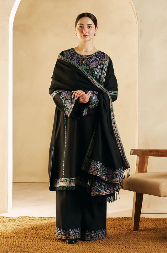Zara Shahjahan - 3PC Unstitched Dhanak Embroidered Suit - US227