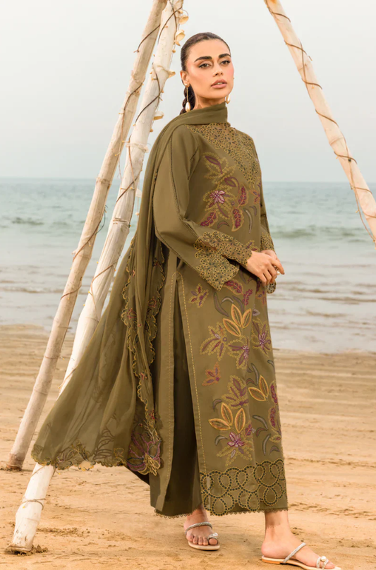 Rang Rasiya - 3PC Unstitched Lawn Embroidered Suit - UA260