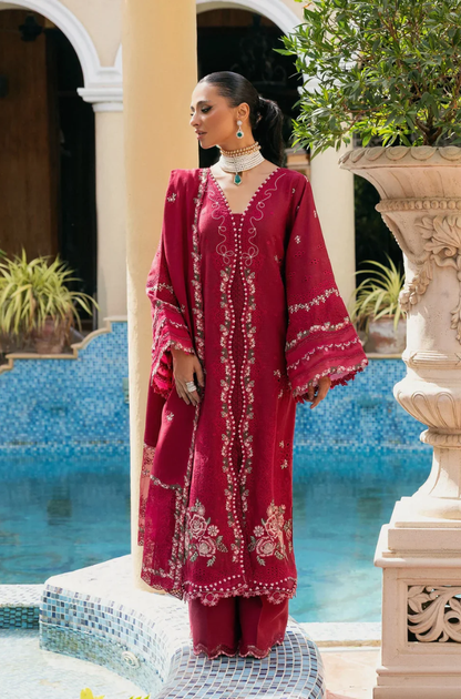 Elaf - 3 Piece Embroidered Lawn Suit (Unstitched) - UA234