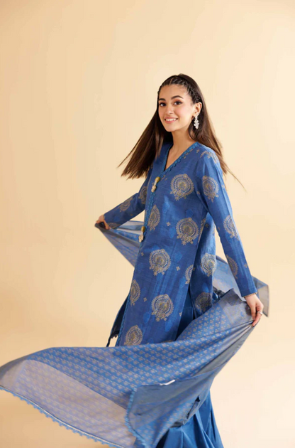 Nishat- 3PC Lawn Digital Printed Suit (Unstitched) - UH0175