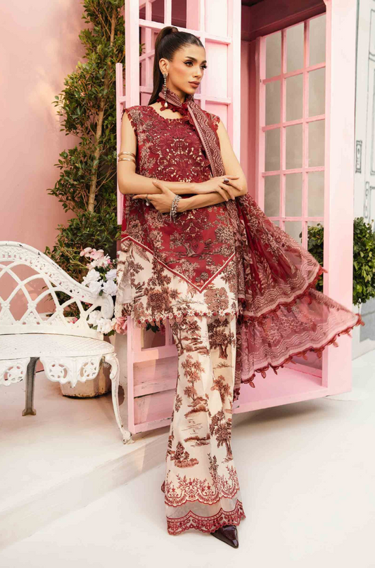 Maria B - 3PC Printed Banadora Lawn Suit (Unstitched) - UH0166