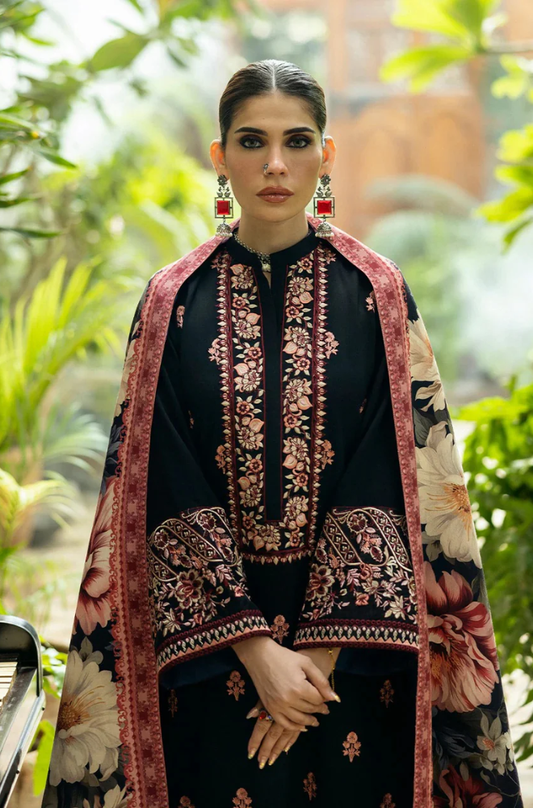 Sobia Nazir - 3PC Unstitched Dhanak Embroidered Suit - UH316