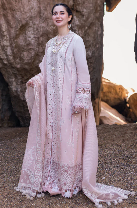 Qalamkar - 3PC Lawn ChickenKari Embroidered Suit (Unstitched) - UPFS086