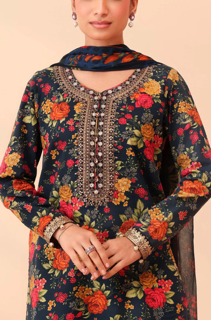 Maria B - 3PC Khaddar Digital Printed Suit (Unstitched) - UH304