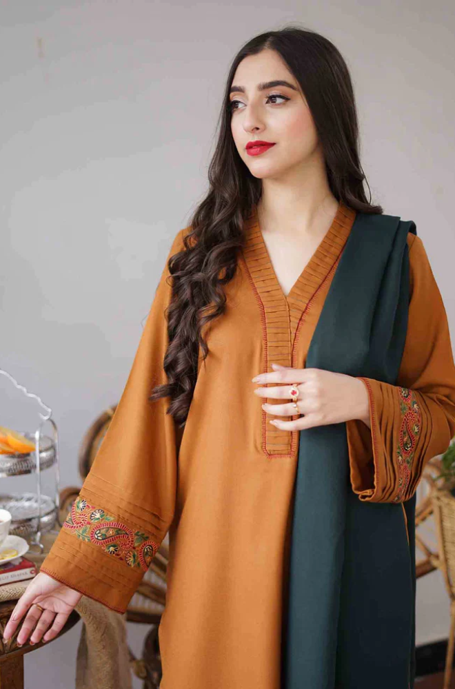 Asling - 3PC Unstitched Dhanak Embroidered Suit - UH165
