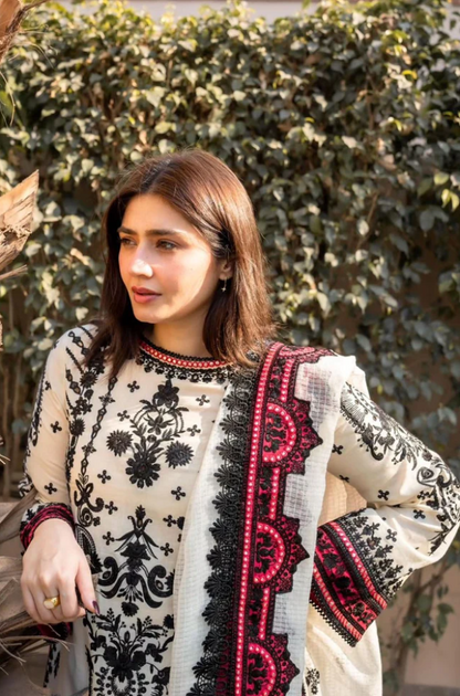 Azure - 3PC Unstitched Dhanak Embroidered Suit - US124