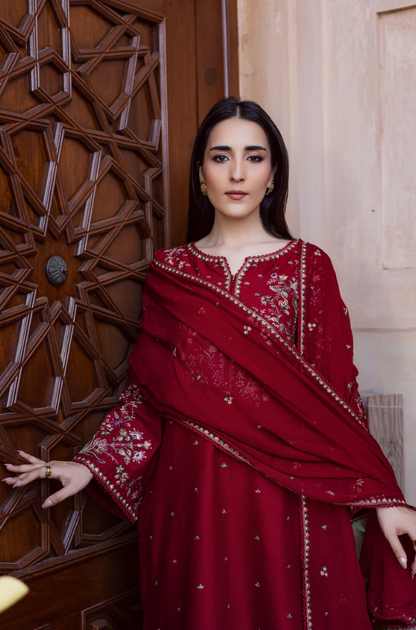 Batik - 3PC Unstitched Lawn Embroidered Suit - UA297