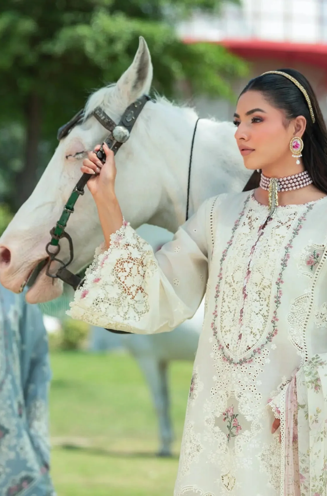 Elaf Premium - 3PC Unstitched Lawn Embroidered Suit - UA269