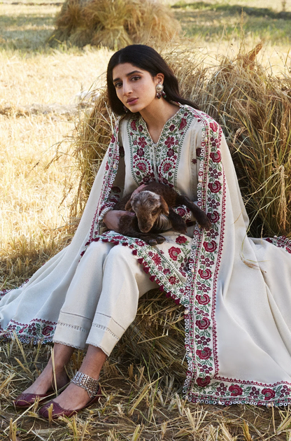 Zaha - 3PC Unstitched Dhanak Embroidered Suit - UH239