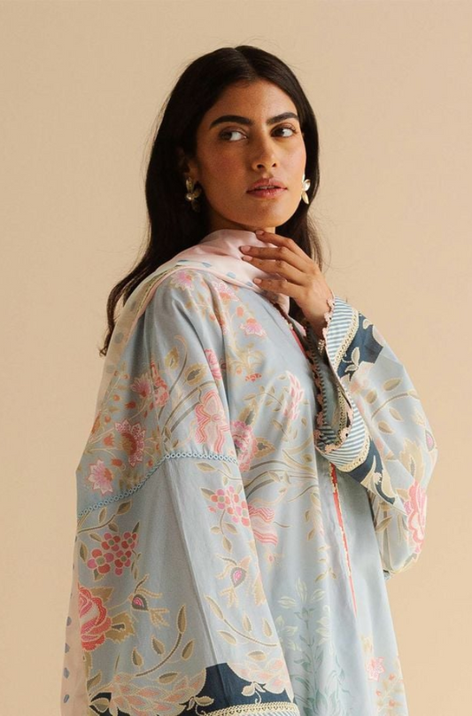 Coco by Zara Shahjahan - 3PC Banadora Lawn Digital Printed Suit (Unstitched) -UPFS0120