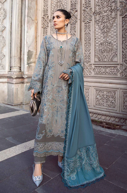 Bareeze - 3PC Dhanak Embroidered Suit (Unstitched) - UH188