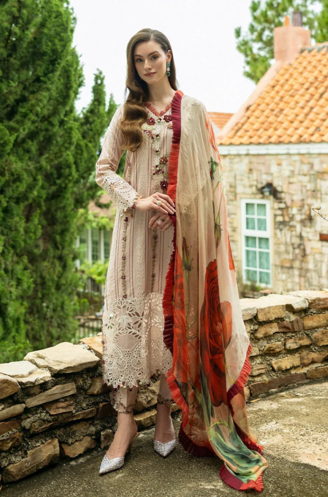 3 Piece Unstitched Dhanak Embroidered Suit - US115