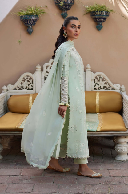 Zaha  - 3PC Unstitched Lawn Embroidered Suit - UA305