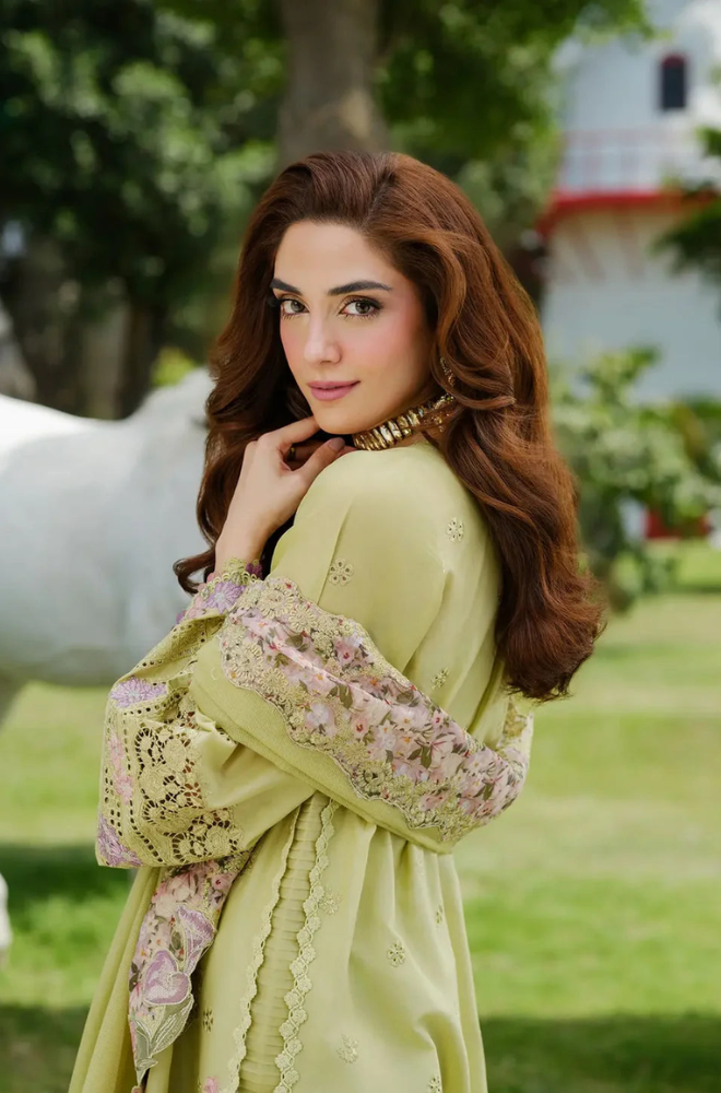 Elaf - 3PC Unstitched Lawn Embroidered Suit - UA249