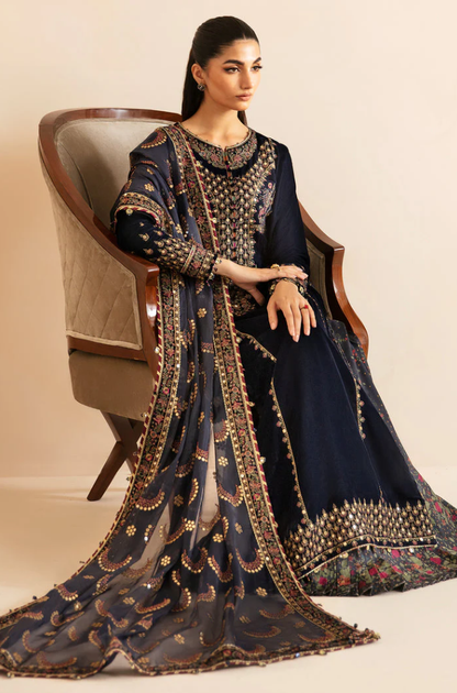 Jazmin - 3PC Velvet Embroidered Suit (Unstitched) - UH257