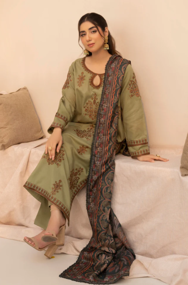 3 Piece - Lawn Embroidered Suit - UPA011