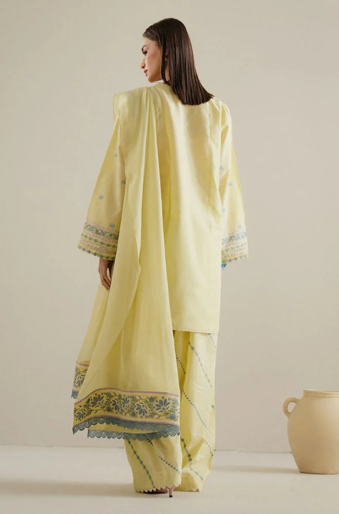 Coco By Zara Shahjahan - 3PC Lawn Embroidered Dress (Unstitched) -UPH0179