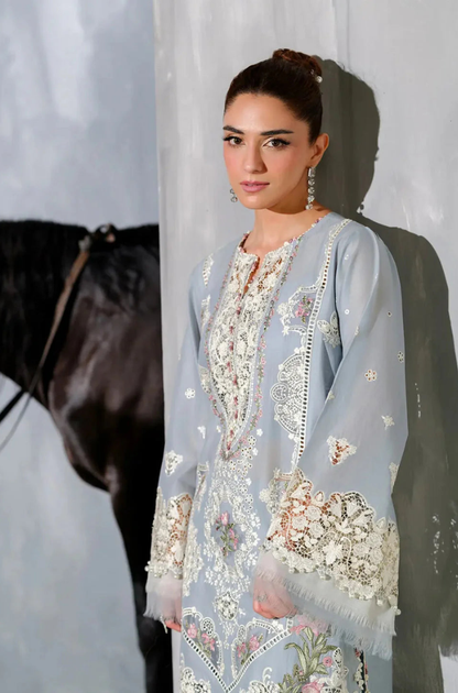 Elaf - 3PC Unstitched Lawn Embroidered Suit - UA242