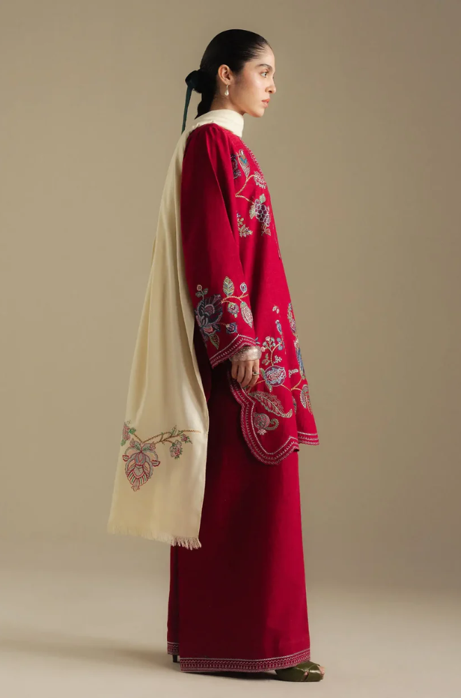 Zara Shahjahan - 3PC Unstitched Dhanak Embroidered Suit - UH279