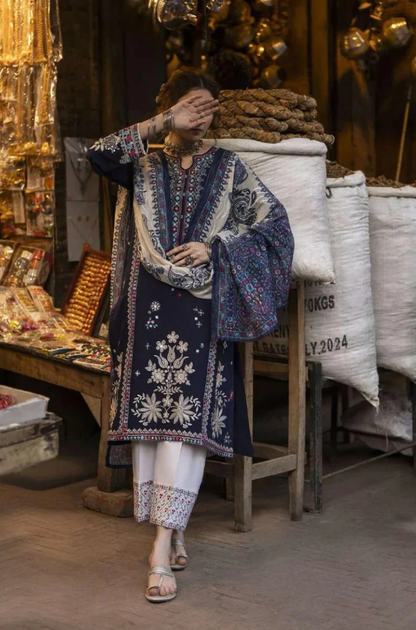 Laam - 3PC Unstitched Dhanak Embroidered Suit - UH238