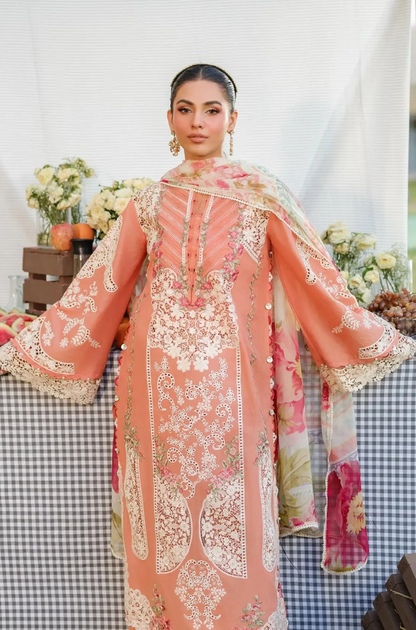 Elaf - 3PC Unstitched Lawn Embroidered Suit - UA303