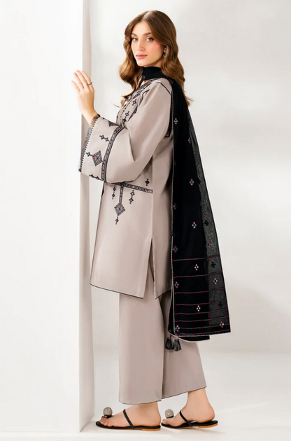 Jazmin - 3PC Unstitched Dhanak Embroidered Suit - US102