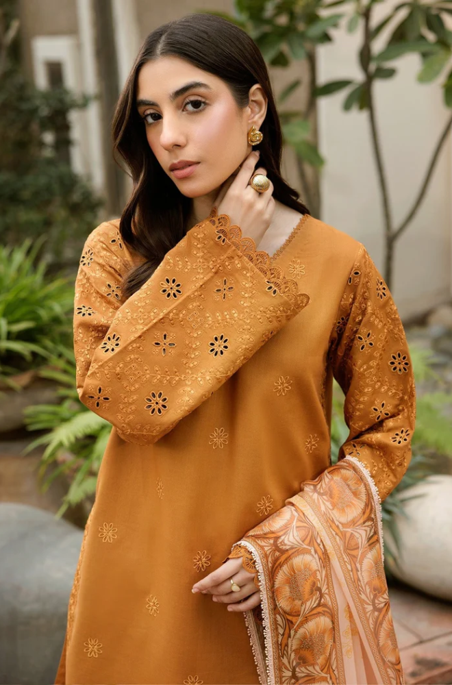 Farasha - 3PC Unstitched Dhanak Embroidered Suit - US111