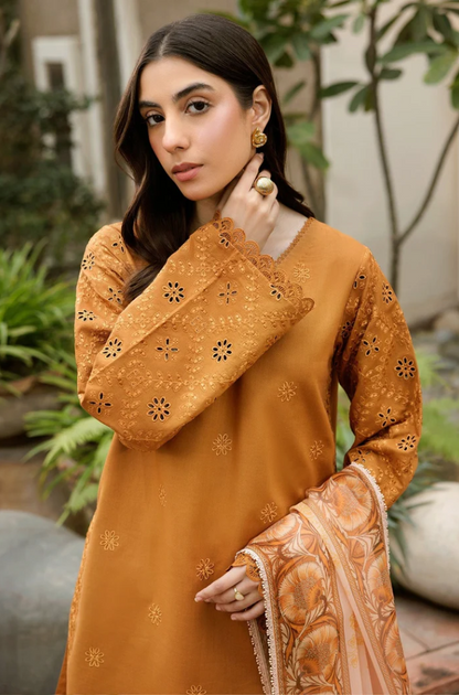 Farasha - 3PC Unstitched Dhanak Embroidered Suit - US111