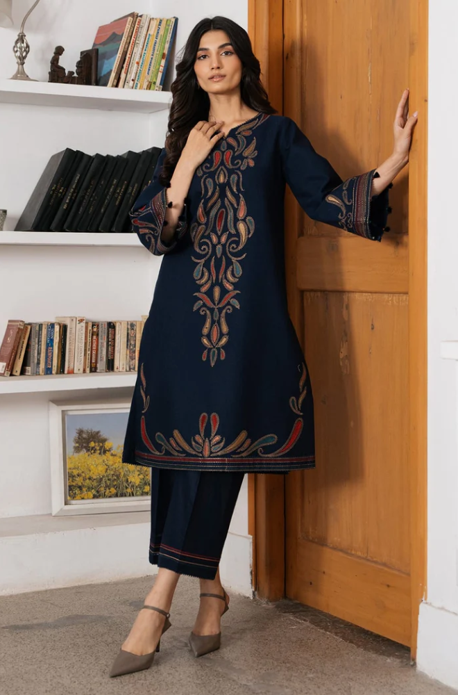 Jazmin - 2PC Dhanak Embroidered Suit (Unstitched) - US209