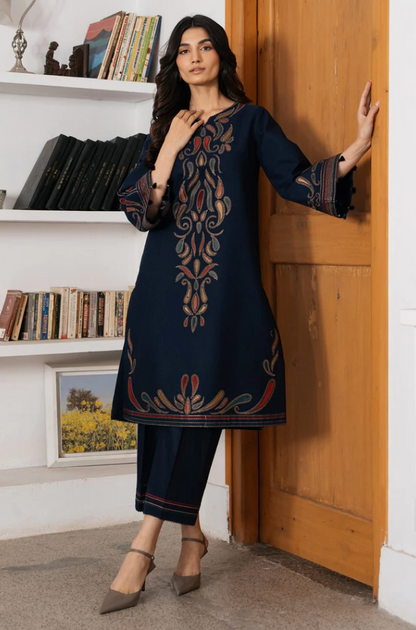 Jazmin - 2PC Dhanak Embroidered Suit (Unstitched) - US209