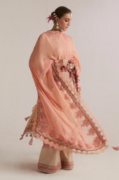 Hussain Rehar - 3PC Dhanak Embroidered Suit (Unstitched) - UH213