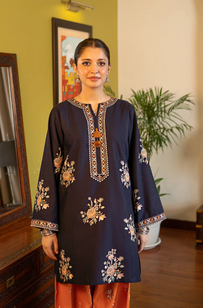 Urge - 2PC Dhanak Embroidered Suit (Unstitched) - UH327