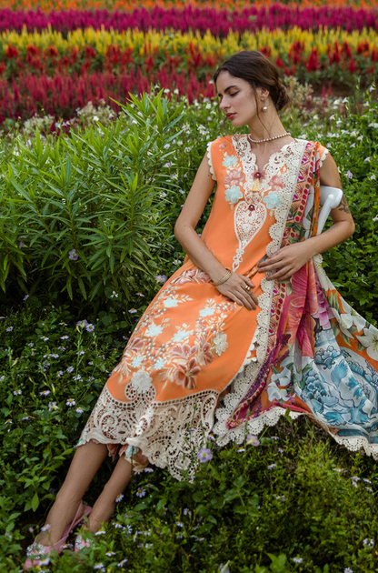 Mushq - 3PC Lawn Embroidered Suit( Unstitched) - UPFS0117
